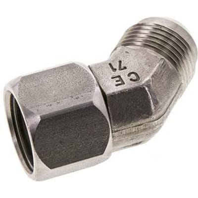 45Graden JIC Hoekfitting UN 1-1/16''-12 Mannelijk X Vrouwelijk RVS 210Bar (2950.5Psi)