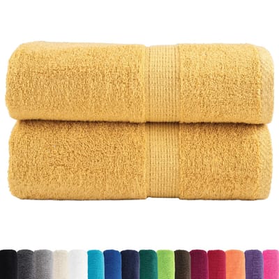vidaXL - Premium - washandjes - SOLUND - 2 - stuks - goud - 30x30cm - 600 - g/m²