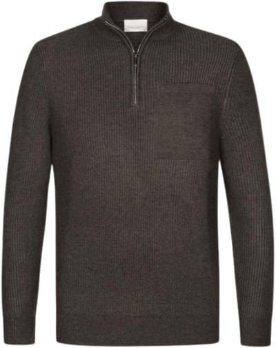 Profuomo - Trui Bruin Profuomo Lange Mouw Overhemd Bruin Ppwj30047