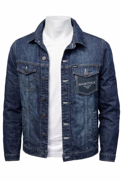 MASKOVICK Heren Spijkerjack – Denim Jack – Dark Used – L – Casual Jeans Jacket