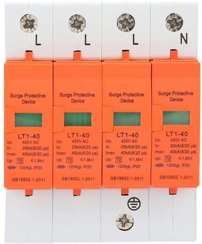 Dailygoods - Overspanningsbeveiliging 4P - Bliksembeveiliging - Snelle reactie - Driefasige vieraderig - Bescherming van apparaten - Veiligheid voorop...