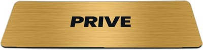 Deurbordje Goud-look met tekst prive - Formaat 150 x 50 mm x 1,6 mm - Zelfklevend | Luxe uitstraling | Geborstelde Gouden toplaag | Gratis Verzending | Decoporta