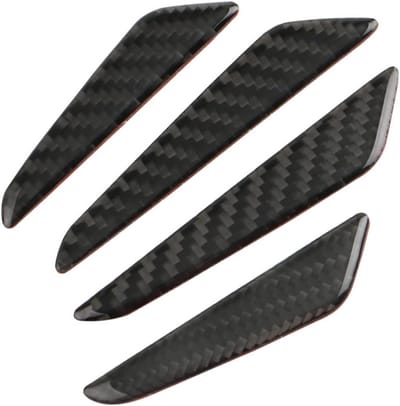Zwarte Carbon Fiber Bumper Beschermstickers voor Auto, SUV en Pickup - 4 Stuks, Deurrand Bescherming, Krassenbescherming en Auto Accessoires