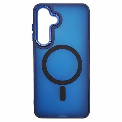 Matte magnetische hoes Geschikt voor: Samsung Galaxy S25 - Compatibel met MagSafe - Schokbestendige, Doorschijnende, Matte achterkant - Blauw