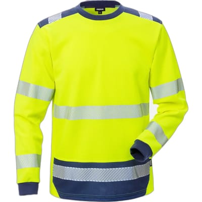 Fristads Hi Vis T-Shirt Lange Mouwen Klasse 3 7724 Thv - Hi-Vis geel/marineblauw - XS