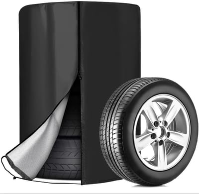 longziming - Autobanden Opberghoes - Bandenhoes - 85*120 cm - Wiel Beschermhoes Set Auto - Volledig Afsluitbare Rits - 420D Oxford - Weerbestendig En UV-bestendig - Beschermt Tegen Stof En Vocht - 1 Stuks - zwart