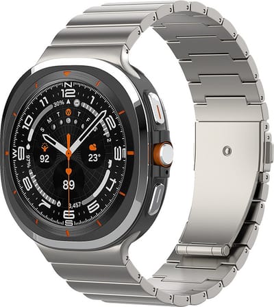 Strap-it Titanium 'One Bead' schakel band - geschikt voor Samsung Galaxy Watch Ultra 2 (2026) / Ultra (2024/2025) - titanium kleur