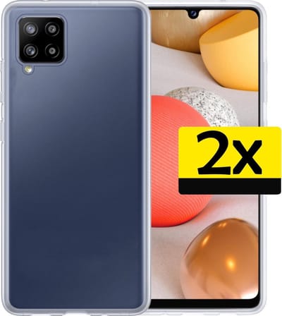 Hoesje - 2 Stuks - Geschikt voor Samsung Galaxy A42 - Sterk & Shockproof - Case Siliconen - Back Cover - Telefoon Hoes - Telefoonhoesjes - Transparant