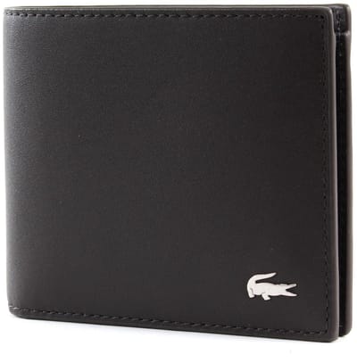 LACOSTE Leren Portemonnee FG S Billfold S Dark Brown Bruine