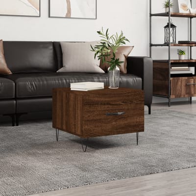 vidaXL - Salontafel - 50x50x40 - cm - bewerkt - hout - bruin - eikenkleur