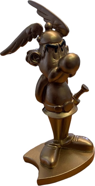 Asterix & Obelix - Asterix beeld - goudkleurig / bronzen gloed - plastoy - 15 cm - polyresin