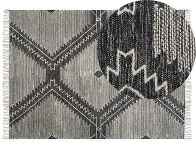 ARBAA - Laagpolig vloerkleed - Gebroken wit - 140 x 200 cm - Katoen