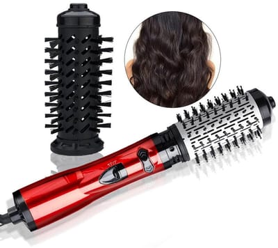 Deze 2-in-1 föhn en stijltang is voorzien van een 360° draaibare multifunctionele stylingkam waarmee je je haar kunt drogen, stijlen en krullen.