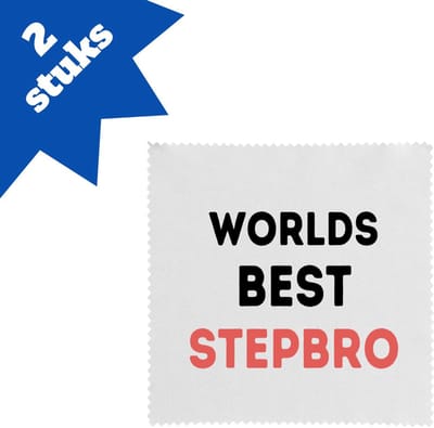 Akyol - worlds best stepbro brillendoekjes - Broer - de beste stiefbroer - verjaardagscadeau - verjaardag - cadeau - cadeautje voor broer - broer artikelen - kado - geschenk - gift - 17,8 bij 17,8 cm - 2 stuks