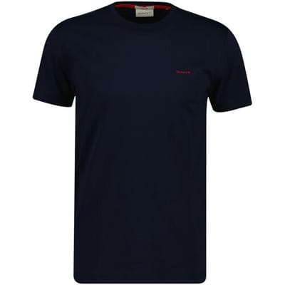 Gant T-Shirt Slim Contrast Logo Short Sleeve Avond Blauw / male