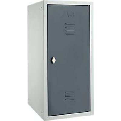 Locker, plaatstaal, B 400 x D 500 x H 1000 mm, veiligheidsslot met draaigrendel, gemonteerd, basaltgrijs