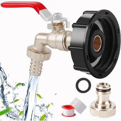 Adaptateur IBC 12 pouces Vanne en laiton étanche Filetage grossier pour 275 ?Réservoir d'eau de 330 gallons Jardin