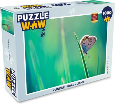 Puzzel Vlinder - Gras - Licht - Legpuzzel - Puzzel 1000 stukjes volwassenen