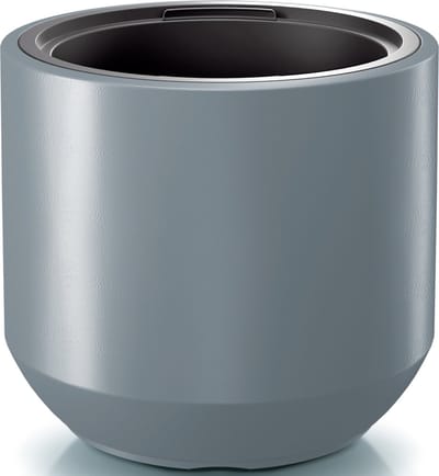 Prosperplast Plantenpot/bloempot Sevilla - buiten/binnen - kunststof - lichtgrijs - D30 x H29 cm - met binnenpot