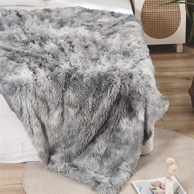 Witte pluizige deken voor bed, deken voor bank, zachte imitatiebont deken comfortabele shaggy gezellige pluche harige dekens bankhoes 80x120cm