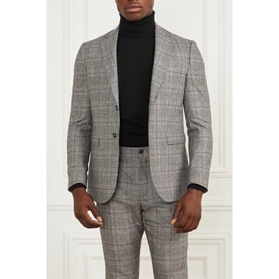 GUESS Marciano By  Sean Notch Blazer Black/white/red Check Taglia: 46 | Blazers Outlet | Uomo | Nero