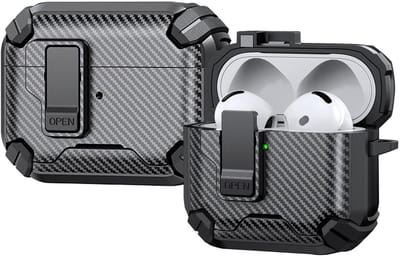 Telestore - AirPods Pro 3 Carbon hard case cover - Carbon hybride zwart hoesje Beschermhoes - AirPods pro 3 Cover - hoesje geschikt voor Apple Airpods pro 3 - zwart - Carbon hard cover - met MagSafe functie