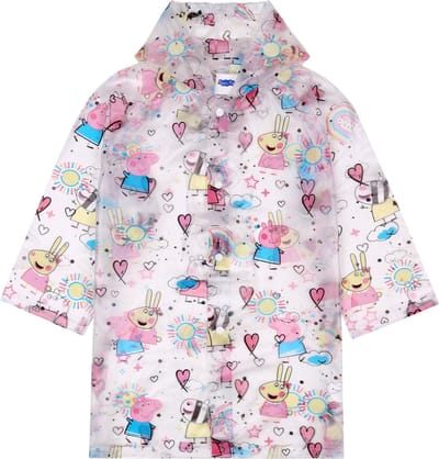 Peppa Pig - Transparante regenjas met capuchon, cape / 122-128