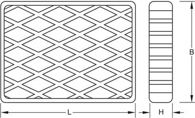 KS TOOLS Rubberen oplegvlak 02 voor hefbruggen 160 x 120 x 30 mm - 160.0477