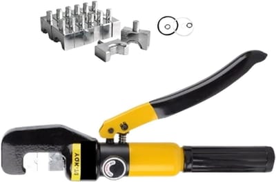 Hydraulische Krimptang - Plooitang Compressiehulpmiddel - Elektrische Kabels Krimpen - 360° Draaibare Kop - 4-70MM2 - Zwart