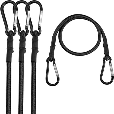 Bungeekoorden met Haken - Elastische Spanners Bevestigingskoorden - Lading Zekeren - Verdikt 8mm Draadontwerp - 60 cm - Zwart