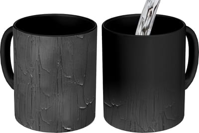 Magische Mok - Foto op Warmte Mokken - Verf - Zwart - Patronen - Magic Mok - Beker - 350 ML - Uitdeelcadeautjes