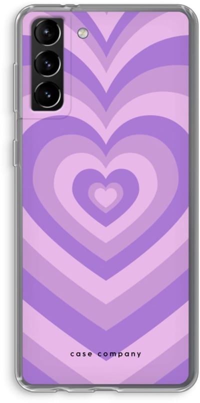 Case Company® - Hoesje geschikt voor Samsung Galaxy S21 Plus hoesje - Hart Paars - Soft Cover Telefoonhoesje - Bescherming aan alle Kanten en Schermrand