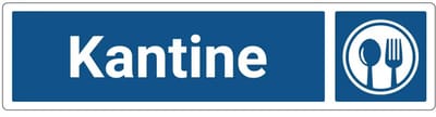 Kantine deurbordje met zelfklevende strip | Forex Re materiaal | 20 x 5 cm