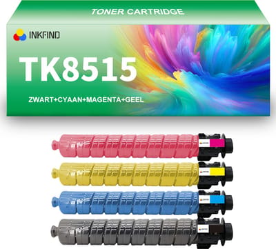 INKFIND TK-8515 tonercartridge 4 Pack (Zwart/Cyaan/Magenta/Geel) compatibel met Kyocera TK8515 TK-8515 Zwart/Cyaan/Magenta/Geel geschikt voor Kyocera TASKalfa 5052ci/6052ci - 4-pack Zwart/Cyaan/Magenta/Geel