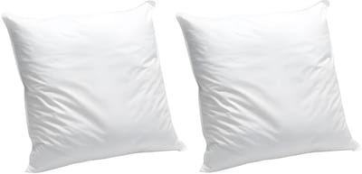 Vente-unique Set van 2 hoofdkussens van biologisch katoen 60 x 60 cm van NATUREA - 550 g/m² - Bruine bies - NATURE CONFORT L 60 cm x H 5 cm x D 60 cm