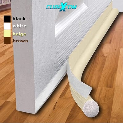 CUBEXCOM® Tochtstopper, Tochtstrips Voor Deuren, Tochtband, Tochtwering, Tochtrol, Klittenbandsluiting Tochtstopper Met Enkele Deur Onderafdichting, Effectieve Deurafdichting Tegen Koude Lucht En İnsecten, 1 Stuks, BEIGE
