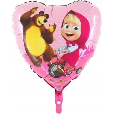 Masha en de Beer Fietsfolieballon 46 cm