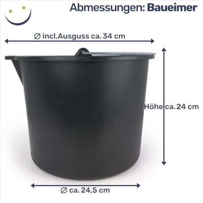 Bouwemmer 12 liter met handvat en schenktuit - Duurzaam en veelzijdig voor bouwplaats en tuin