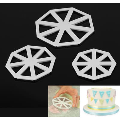 3-delige set Slingervlag Uitstekers Taart Decoratie Vorm Chocolade Fondant Vorm DIY Gereedschap gray