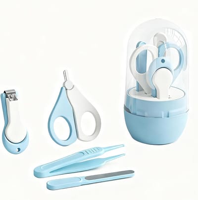 Complete nagelverzorgingsset voor baby's en peuters, inclusief nagelknipper en vijlen in blauw