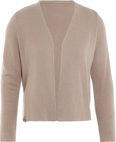 Knit Factory Ella Gebreid Vest - Gebreide dames cardigan - Dames zomervest - Kort vest op heuphoogte - Damesvest gemaakt uit 50% katoen en 50% acryl - Linnen - 36/38