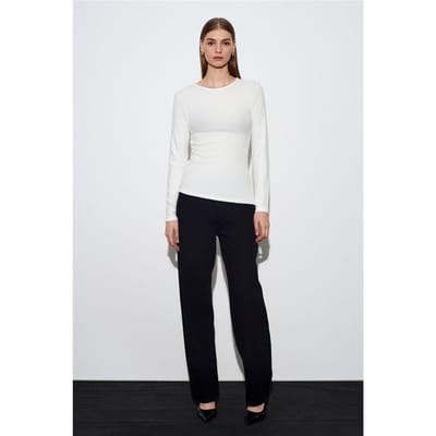 Slim Fit Langarm Jersey Blouse