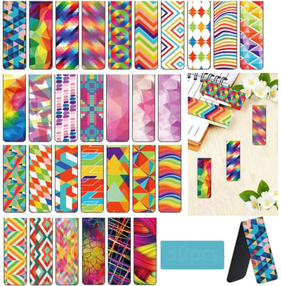 Dailygoods- Boekenleggers 30 stuks - Magnetische Bladwijzers - Kleurrijke Optische Notities - Zelfklevende Markeringen - Multifunctioneel Gebruik - Perfect voor School en Thuis