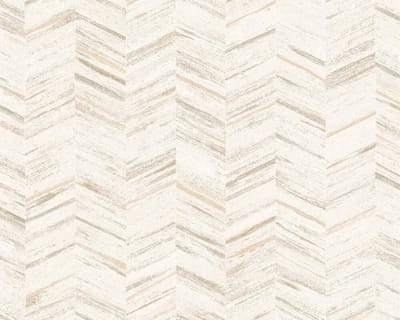 VISGRAAT BEHANG | Modern - beige wit creme - A.S. Création Geo Effect