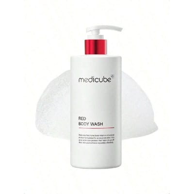 Medicube Red Acne Gel Douche Corps 400g Nettoyant Hydratant à Faible pH Avec Acide Salicylique, Acide Lactique, Niacinamide Et Acide Hyaluronique Convient