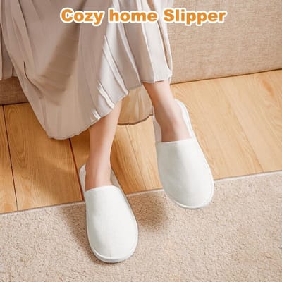 Reis Spa-schoenen van zacht koraalfluweel - herbruikbare anti-slip badschoenen - wit - maat 39/44 EU.