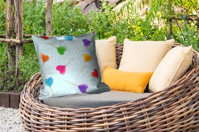Sierkussen Buiten - Lolly - Regenboog - Snoep - 60x60 cm - Weerbestendig