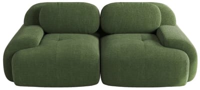 Emvae Loveseat - 2 zits Bank - Zitbank - Woonkamerbank - Groene Ribstof - Corduroy - Zachte Stof - 208cm breed - Montagevrij