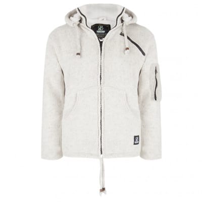 Gebreid Wollen Heren/Uni Vest van Schapenwol met Polyester Fleece voering en afneembare capuchon - SHAKALOHA - M Crush Ziphood XL