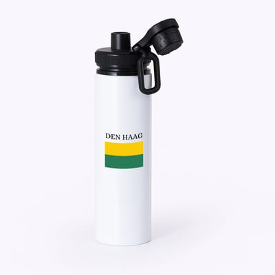 Hacebo® - Den Haag waterfles met draaidop zwart - Rotterdam - Hagenezen, Hagenaren of toeristen - Vlag - Den Haag - Zuid Holland - water fles - 850ML